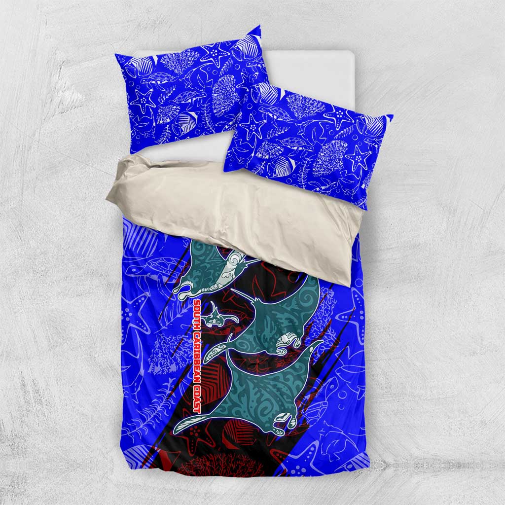 South Caribbean Coast Nicaragua Bedding Set with Manta Ray Coral Reef and Dive into the Spirit Design - Wonder Print Shop