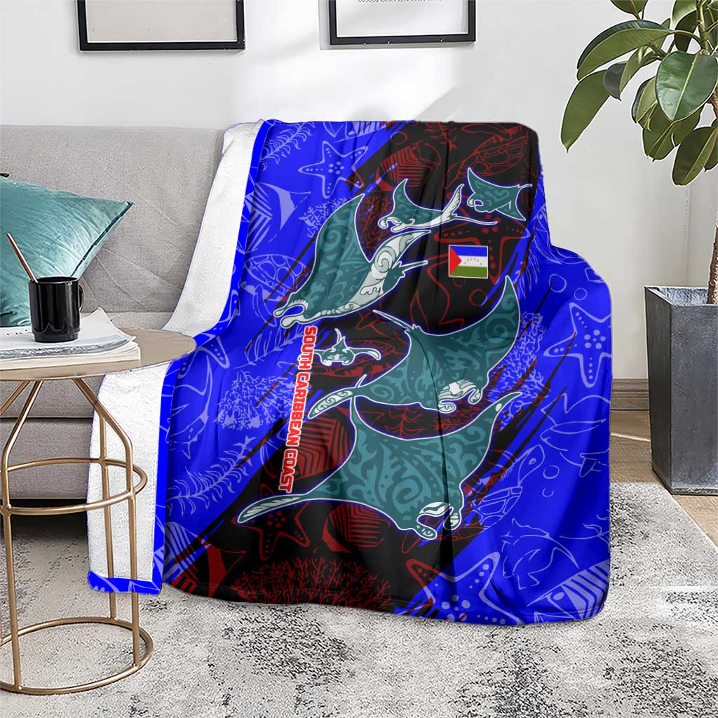 South Caribbean Coast Nicaragua Blanket with Manta Ray Coral Reef and Dive into the Spirit Design - Wonder Print Shop