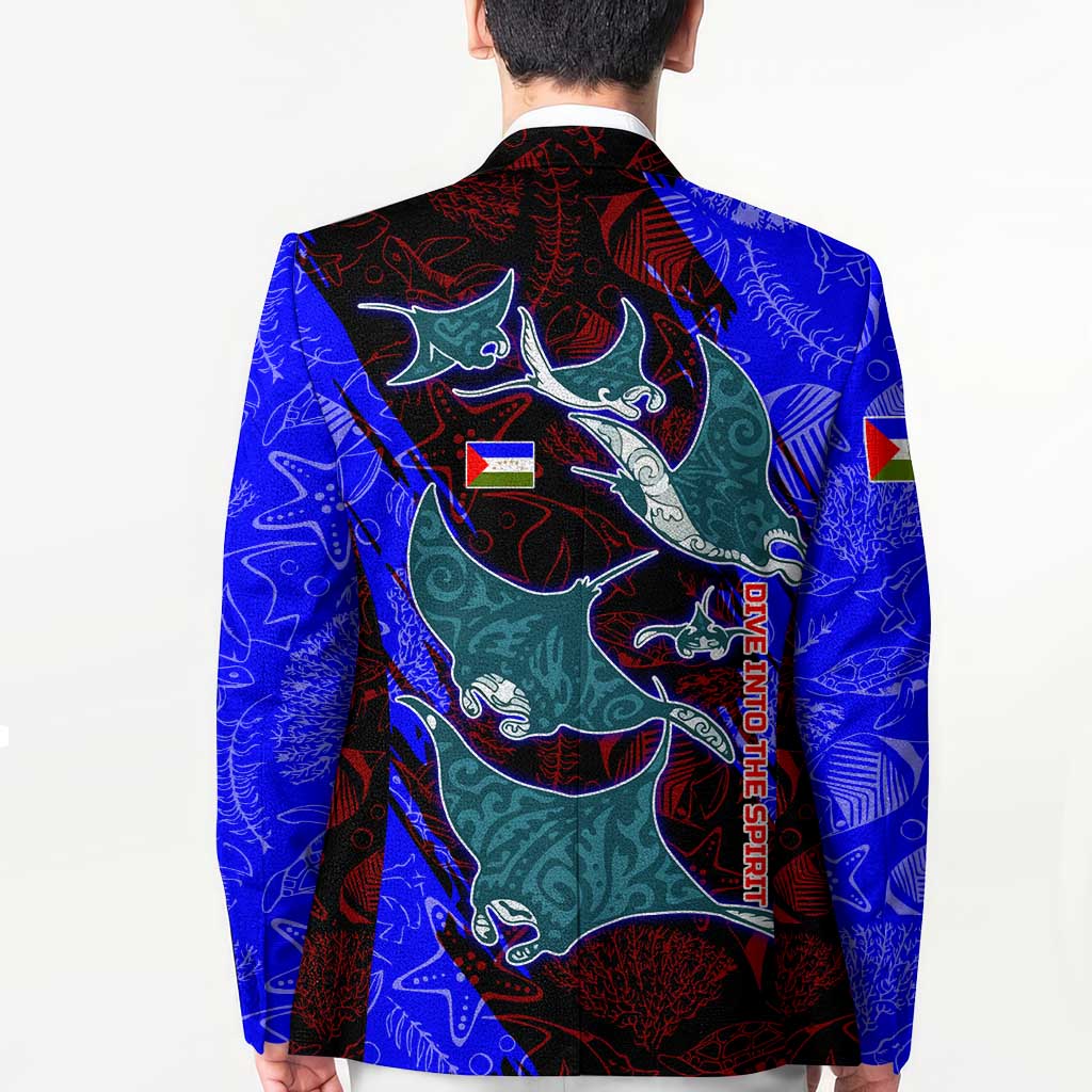 South Caribbean Coast Nicaragua Blazer with Manta Ray Coral Reef and Dive into the Spirit Design - Wonder Print Shop