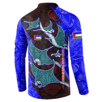 South Caribbean Coast Nicaragua Button Sweatshirt with Manta Ray Coral Reef and Dive into the Spirit Design - Wonder Print Shop