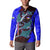 South Caribbean Coast Nicaragua Button Sweatshirt with Manta Ray Coral Reef and Dive into the Spirit Design - Wonder Print Shop