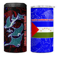 South Caribbean Coast Nicaragua 4 in 1 Can Cooler Tumbler with Manta Ray Coral Reef and Dive into the Spirit Design - Wonder Print Shop