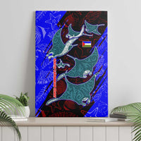 South Caribbean Coast Nicaragua Canvas Wall Art with Manta Ray Coral Reef and Dive into the Spirit Design - Wonder Print Shop