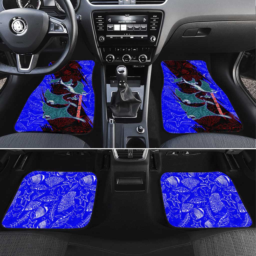 South Caribbean Coast Nicaragua Car Mats with Manta Ray Coral Reef and Dive into the Spirit Design - Wonder Print Shop