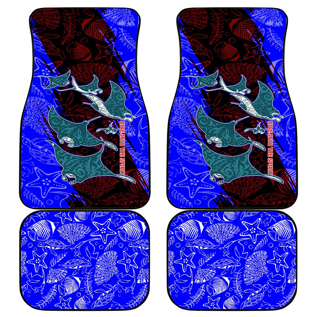 South Caribbean Coast Nicaragua Car Mats with Manta Ray Coral Reef and Dive into the Spirit Design - Wonder Print Shop