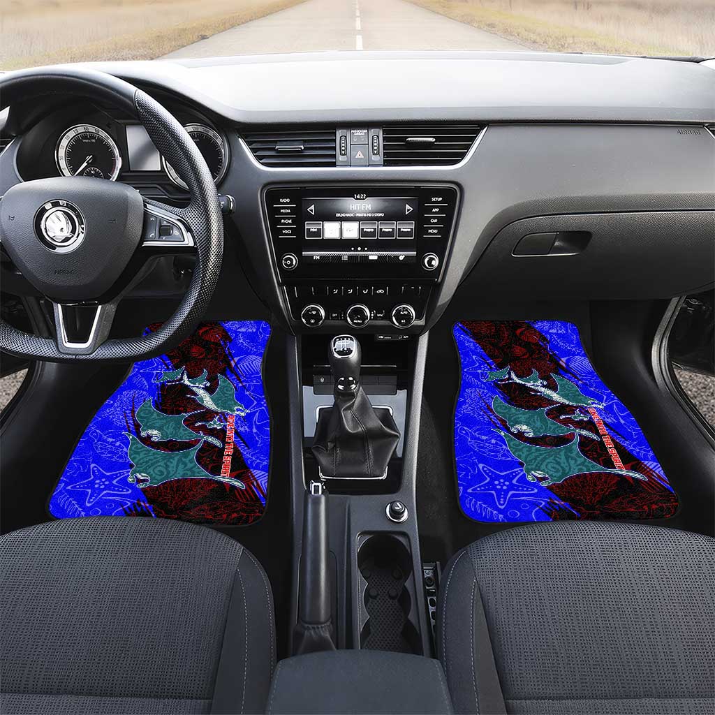 South Caribbean Coast Nicaragua Car Mats with Manta Ray Coral Reef and Dive into the Spirit Design - Wonder Print Shop