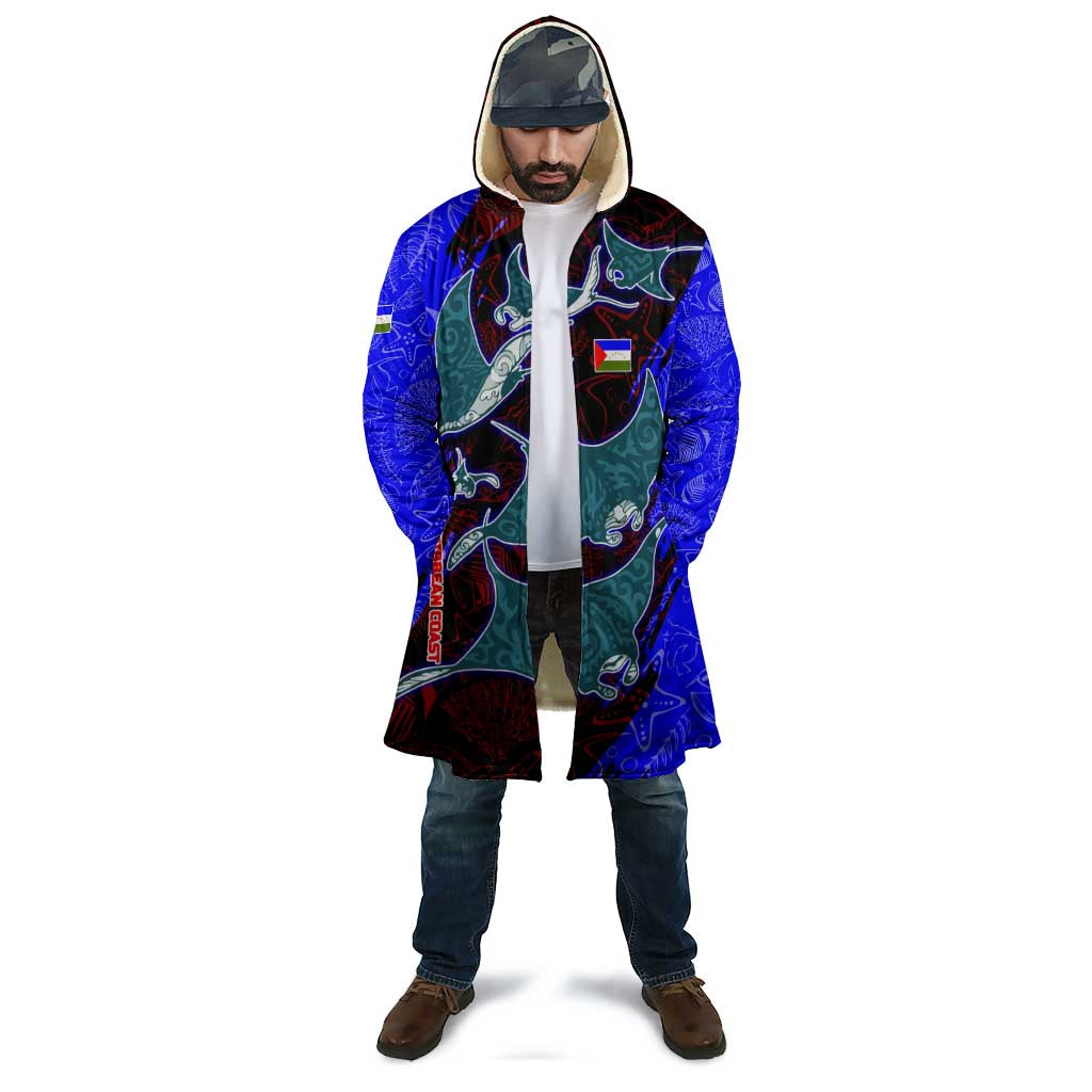 South Caribbean Coast Nicaragua Cloak with Manta Ray Coral Reef and Dive into the Spirit Design - Wonder Print Shop