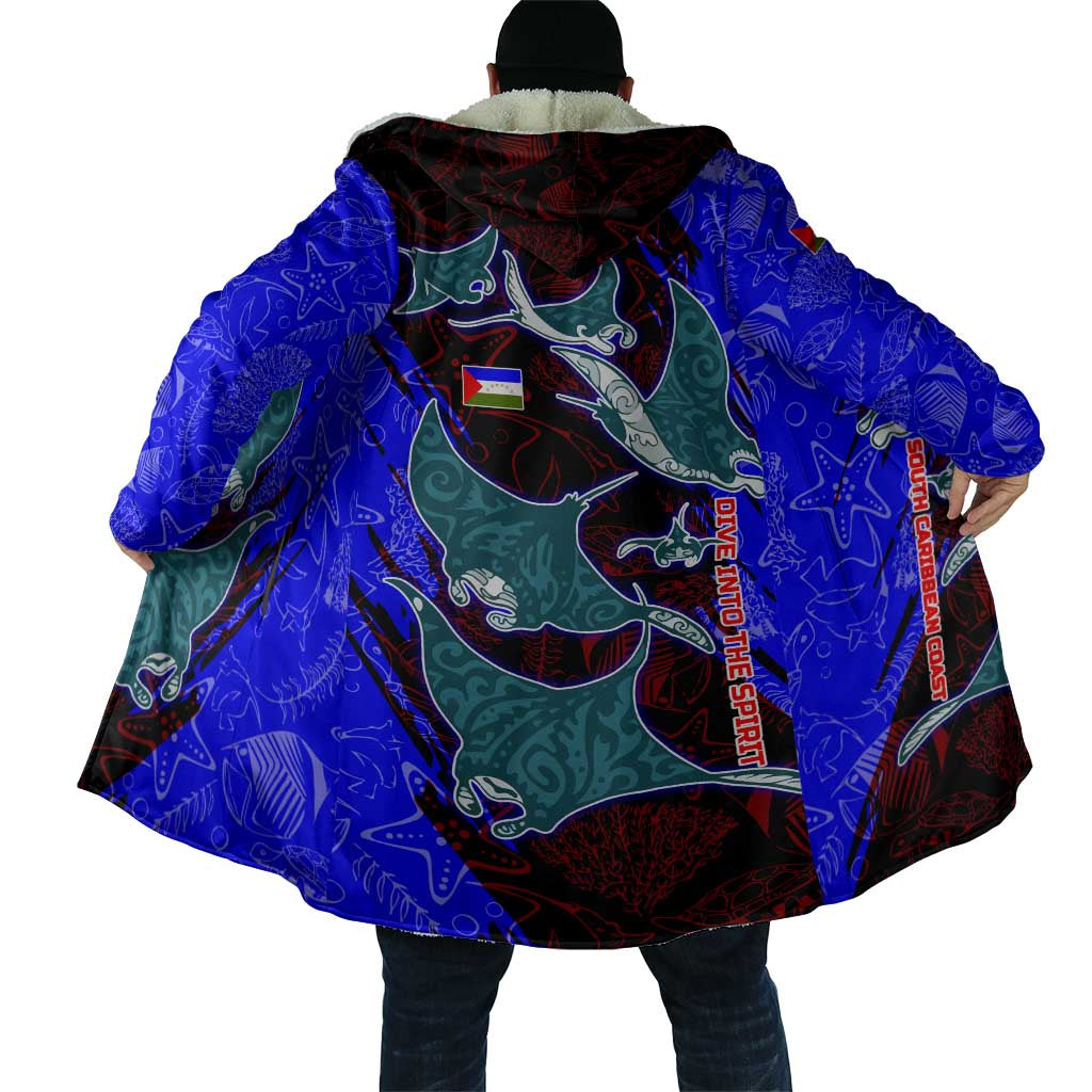 South Caribbean Coast Nicaragua Cloak with Manta Ray Coral Reef and Dive into the Spirit Design - Wonder Print Shop