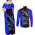 South Caribbean Coast Nicaragua Couples Matching Off Shoulder Maxi Dress and Long Sleeve Button Shirt with Manta Ray Coral Reef and Dive into the Spirit Design - Wonder Print Shop