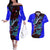 South Caribbean Coast Nicaragua Couples Matching Off The Shoulder Long Sleeve Dress and Hawaiian Shirt with Manta Ray Coral Reef and Dive into the Spirit Design - Wonder Print Shop