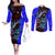 South Caribbean Coast Nicaragua Couples Matching Off The Shoulder Long Sleeve Dress and Long Sleeve Button Shirt with Manta Ray Coral Reef and Dive into the Spirit Design - Wonder Print Shop