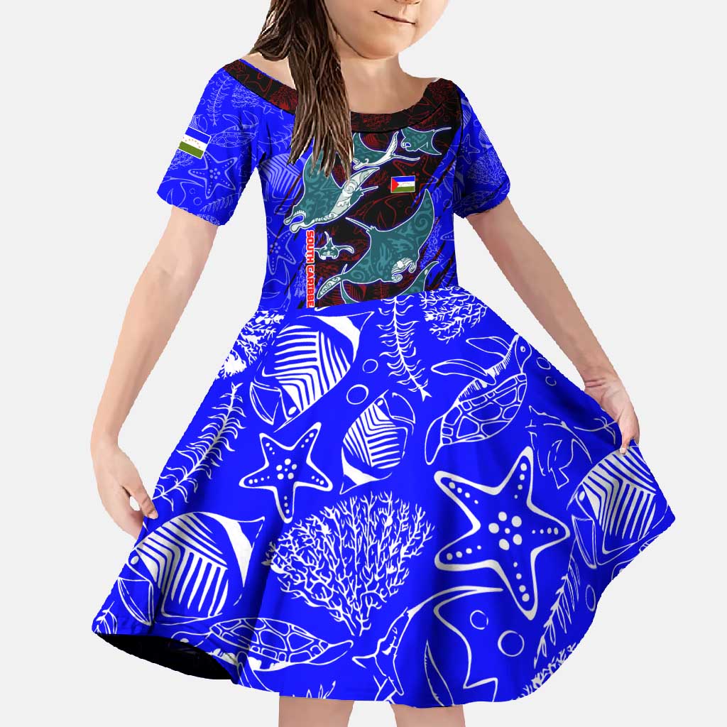 South Caribbean Coast Nicaragua Family Matching Long Sleeve Bodycon Dress and Hawaiian Shirt with Manta Ray Coral Reef and Dive into the Spirit Design - Wonder Print Shop