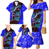 South Caribbean Coast Nicaragua Family Matching Mermaid Dress and Hawaiian Shirt with Manta Ray Coral Reef and Dive into the Spirit Design - Wonder Print Shop
