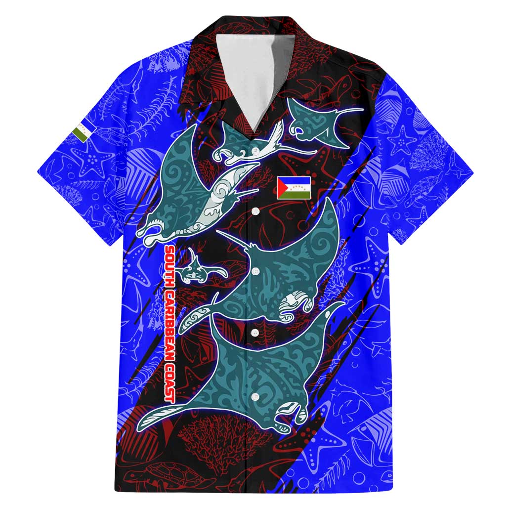 South Caribbean Coast Nicaragua Family Matching Mermaid Dress and Hawaiian Shirt with Manta Ray Coral Reef and Dive into the Spirit Design - Wonder Print Shop