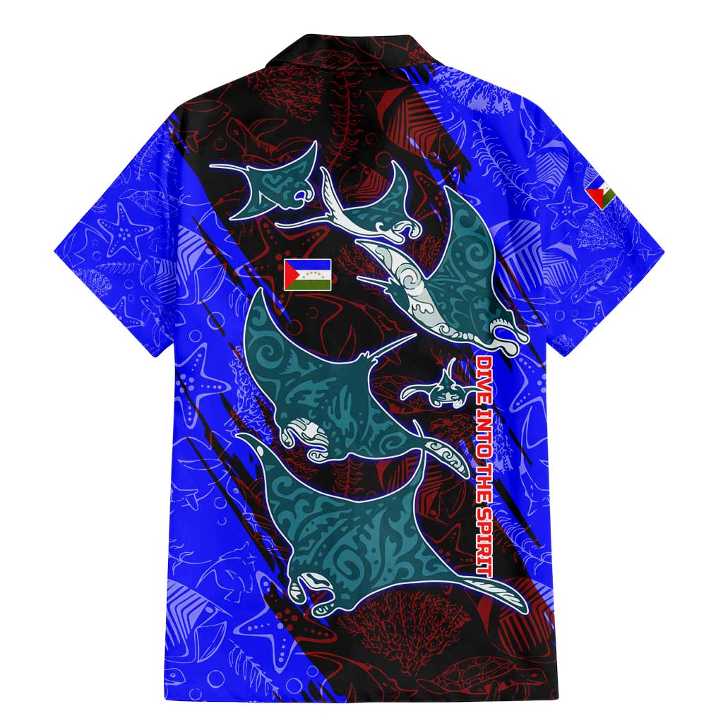 South Caribbean Coast Nicaragua Family Matching Mermaid Dress and Hawaiian Shirt with Manta Ray Coral Reef and Dive into the Spirit Design - Wonder Print Shop