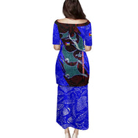 South Caribbean Coast Nicaragua Family Matching Puletasi and Hawaiian Shirt with Manta Ray Coral Reef and Dive into the Spirit Design - Wonder Print Shop