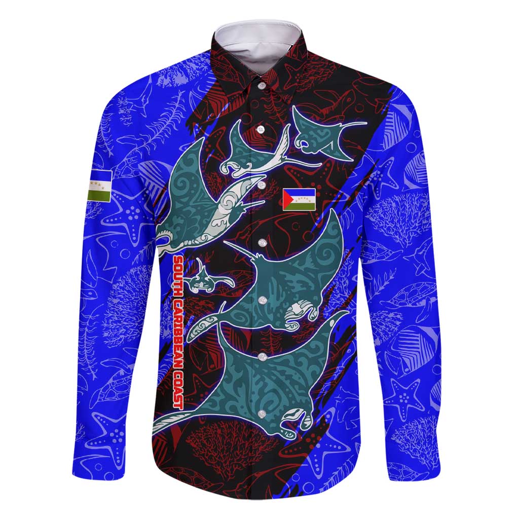 South Caribbean Coast Nicaragua Family Matching Short Sleeve Bodycon Dress and Hawaiian Shirt with Manta Ray Coral Reef and Dive into the Spirit Design - Wonder Print Shop