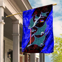 South Caribbean Coast Nicaragua Garden Flag with Manta Ray Coral Reef and Dive into the Spirit Design - Wonder Print Shop