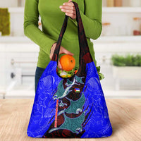 South Caribbean Coast Nicaragua Grocery Bag with Manta Ray Coral Reef and Dive into the Spirit Design - Wonder Print Shop