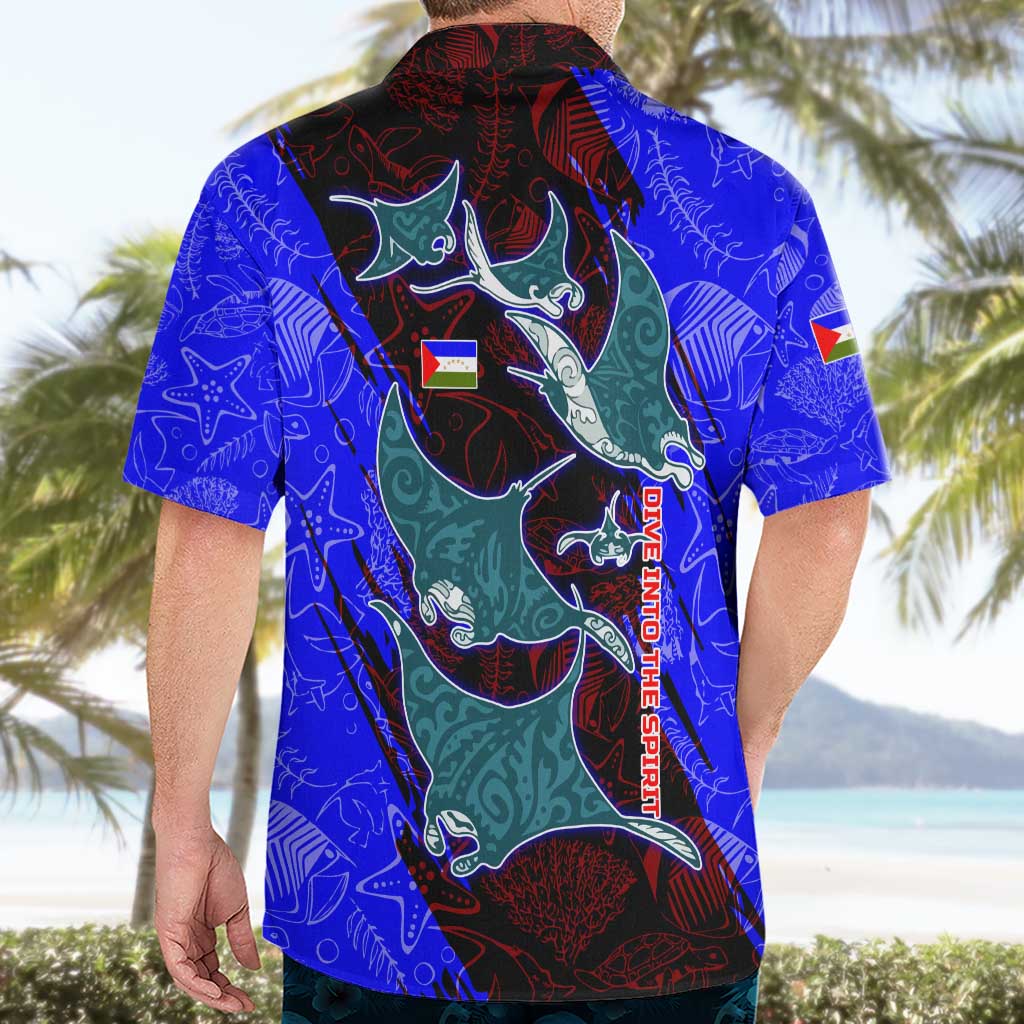 South Caribbean Coast Nicaragua Hawaiian Shirt with Manta Ray Coral Reef and Dive into the Spirit Design - Wonder Print Shop