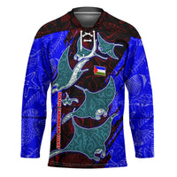South Caribbean Coast Nicaragua Hockey Jersey with Manta Ray Coral Reef and Dive into the Spirit Design - Wonder Print Shop