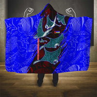 South Caribbean Coast Nicaragua Hooded Blanket with Manta Ray Coral Reef and Dive into the Spirit Design - Wonder Print Shop