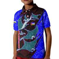 South Caribbean Coast Nicaragua Kid Polo Shirt with Manta Ray Coral Reef and Dive into the Spirit Design - Wonder Print Shop