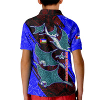 South Caribbean Coast Nicaragua Kid Polo Shirt with Manta Ray Coral Reef and Dive into the Spirit Design - Wonder Print Shop