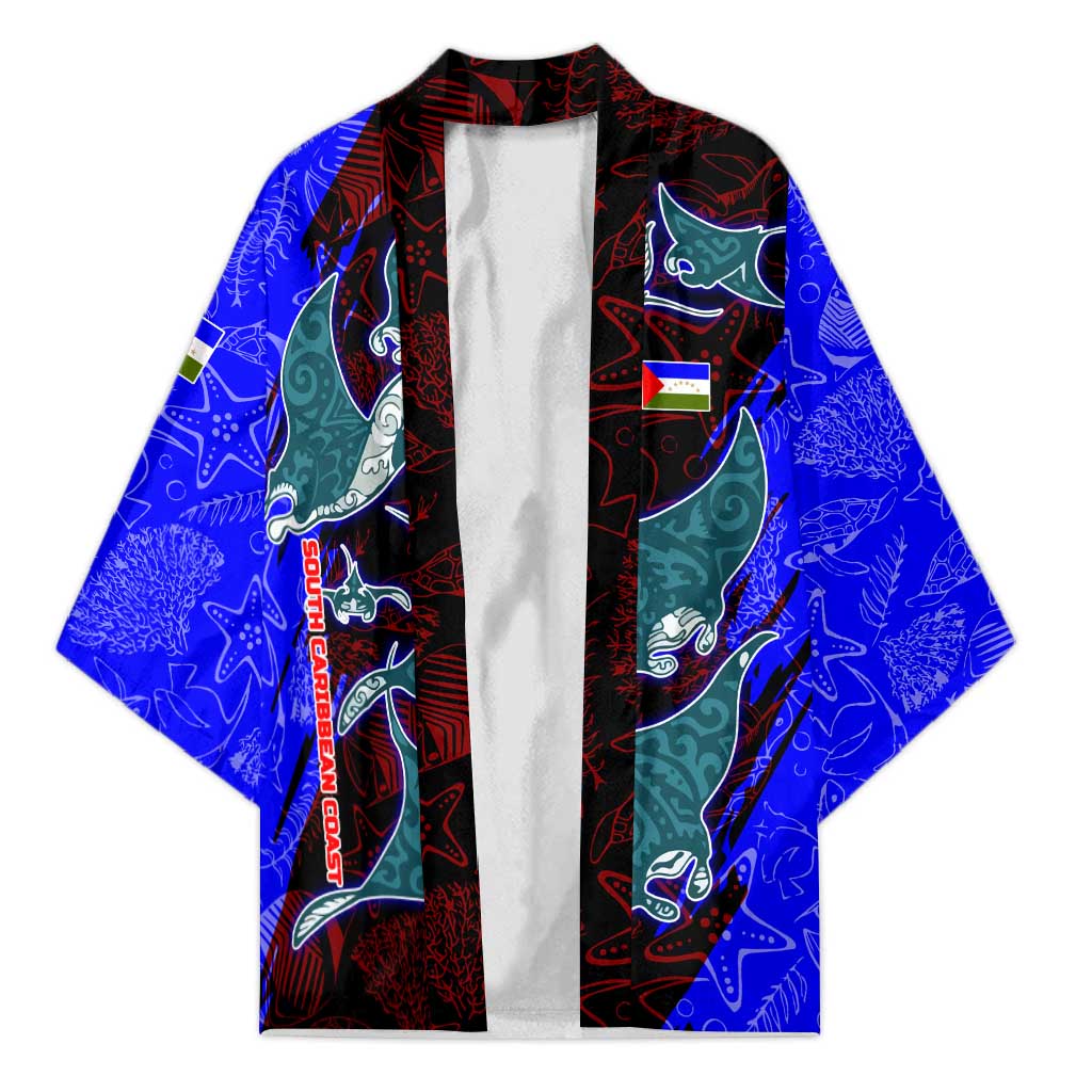 South Caribbean Coast Nicaragua Kimono with Manta Ray Coral Reef and Dive into the Spirit Design - Wonder Print Shop