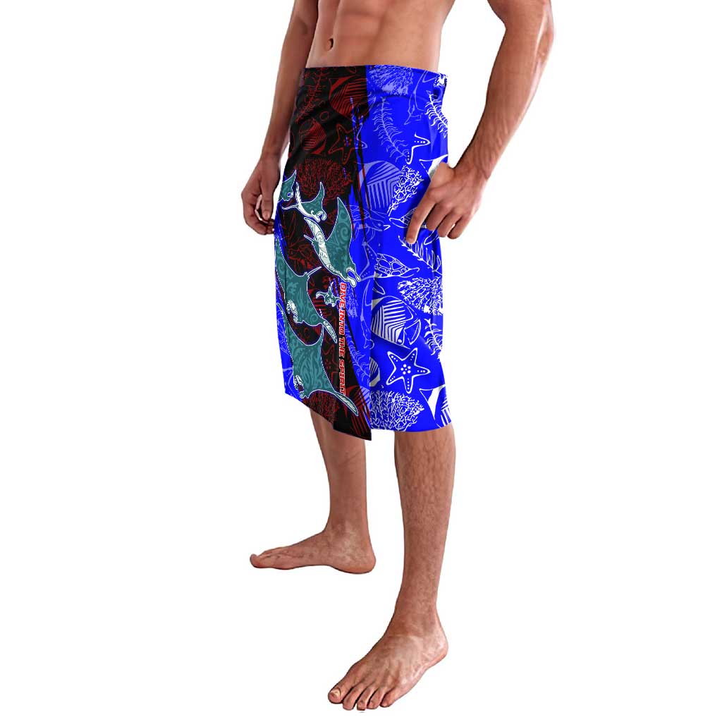 South Caribbean Coast Nicaragua Lavalava with Manta Ray Coral Reef and Dive into the Spirit Design - Wonder Print Shop