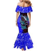 South Caribbean Coast Nicaragua Mermaid Dress with Manta Ray Coral Reef and Dive into the Spirit Design - Wonder Print Shop