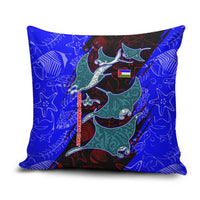 South Caribbean Coast Nicaragua Pillow Cover with Manta Ray Coral Reef and Dive into the Spirit Design - Wonder Print Shop