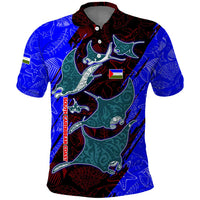 South Caribbean Coast Nicaragua Polo Shirt with Manta Ray Coral Reef and Dive into the Spirit Design - Wonder Print Shop