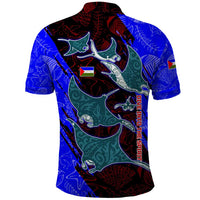 South Caribbean Coast Nicaragua Polo Shirt with Manta Ray Coral Reef and Dive into the Spirit Design - Wonder Print Shop