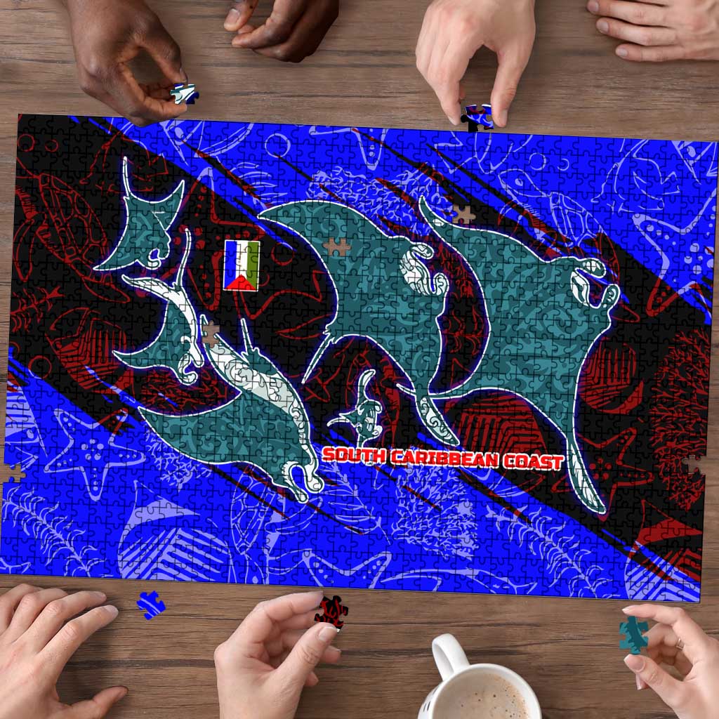 South Caribbean Coast Nicaragua Puzzle with Manta Ray Coral Reef and Dive into the Spirit Design - Wonder Print Shop