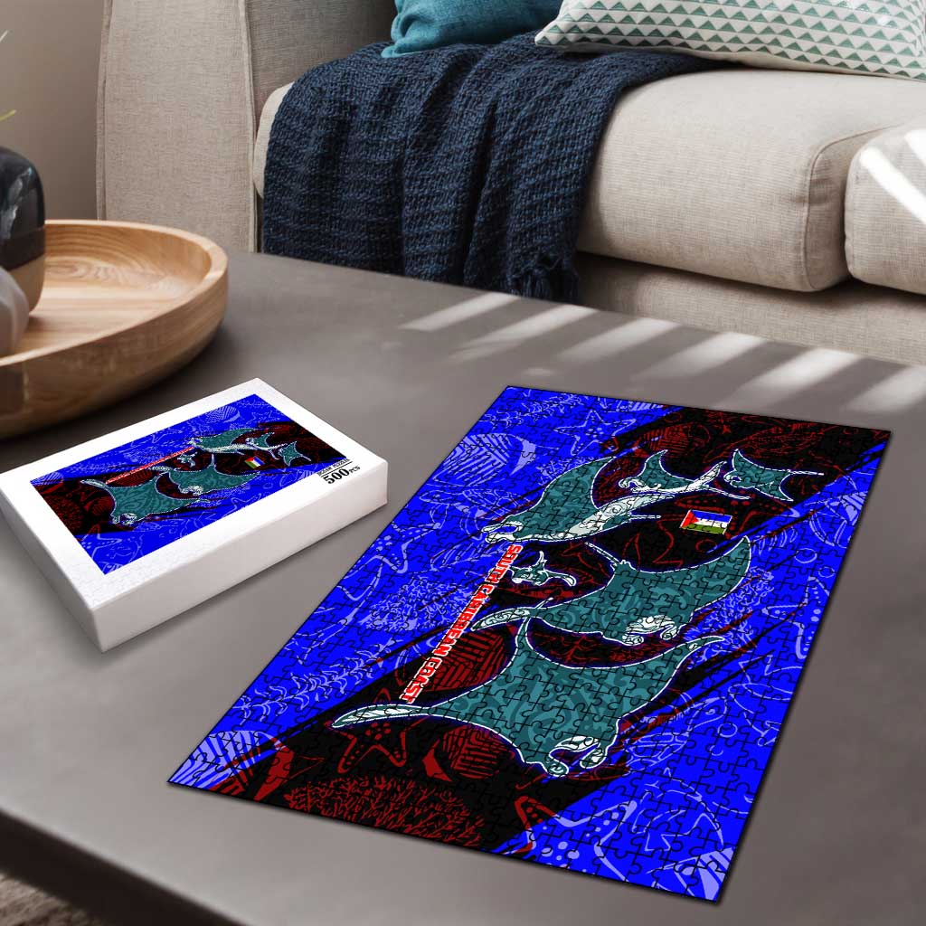 South Caribbean Coast Nicaragua Puzzle with Manta Ray Coral Reef and Dive into the Spirit Design - Wonder Print Shop