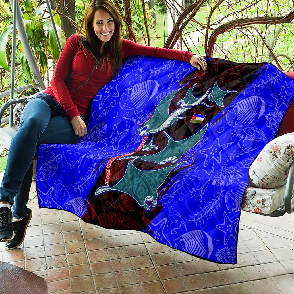 South Caribbean Coast Nicaragua Quilt with Manta Ray Coral Reef and Dive into the Spirit Design - Wonder Print Shop