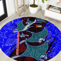 South Caribbean Coast Nicaragua Round Carpet with Manta Ray Coral Reef and Dive into the Spirit Design - Wonder Print Shop