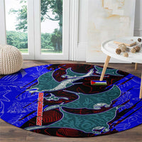 South Caribbean Coast Nicaragua Round Carpet with Manta Ray Coral Reef and Dive into the Spirit Design - Wonder Print Shop