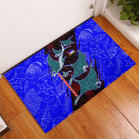 South Caribbean Coast Nicaragua Rubber Doormat with Manta Ray Coral Reef and Dive into the Spirit Design - Wonder Print Shop
