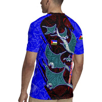 South Caribbean Coast Nicaragua Rugby Jersey with Manta Ray Coral Reef and Dive into the Spirit Design - Wonder Print Shop