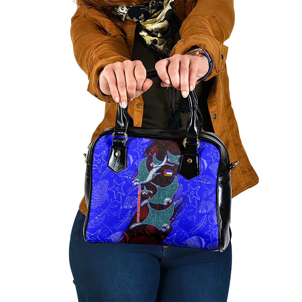 South Caribbean Coast Nicaragua Shoulder Handbag with Manta Ray Coral Reef and Dive into the Spirit Design - Wonder Print Shop