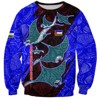 South Caribbean Coast Nicaragua Sweatshirt with Manta Ray Coral Reef and Dive into the Spirit Design - Wonder Print Shop