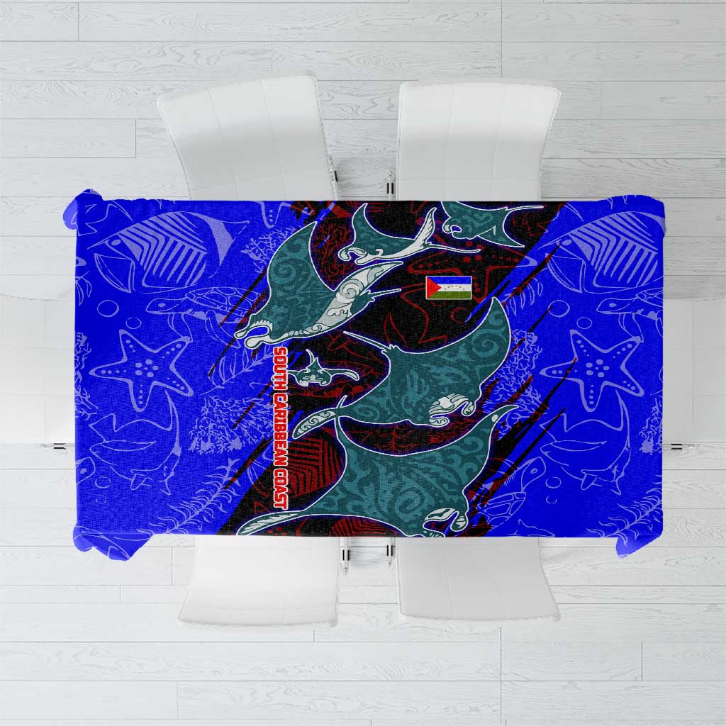 South Caribbean Coast Nicaragua Tablecloth with Manta Ray Coral Reef and Dive into the Spirit Design - Wonder Print Shop