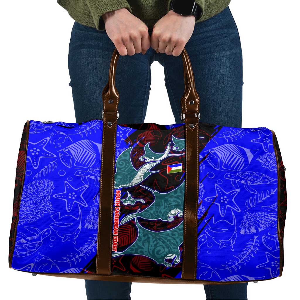 South Caribbean Coast Nicaragua Travel Bag with Manta Ray Coral Reef and Dive into the Spirit Design - Wonder Print Shop