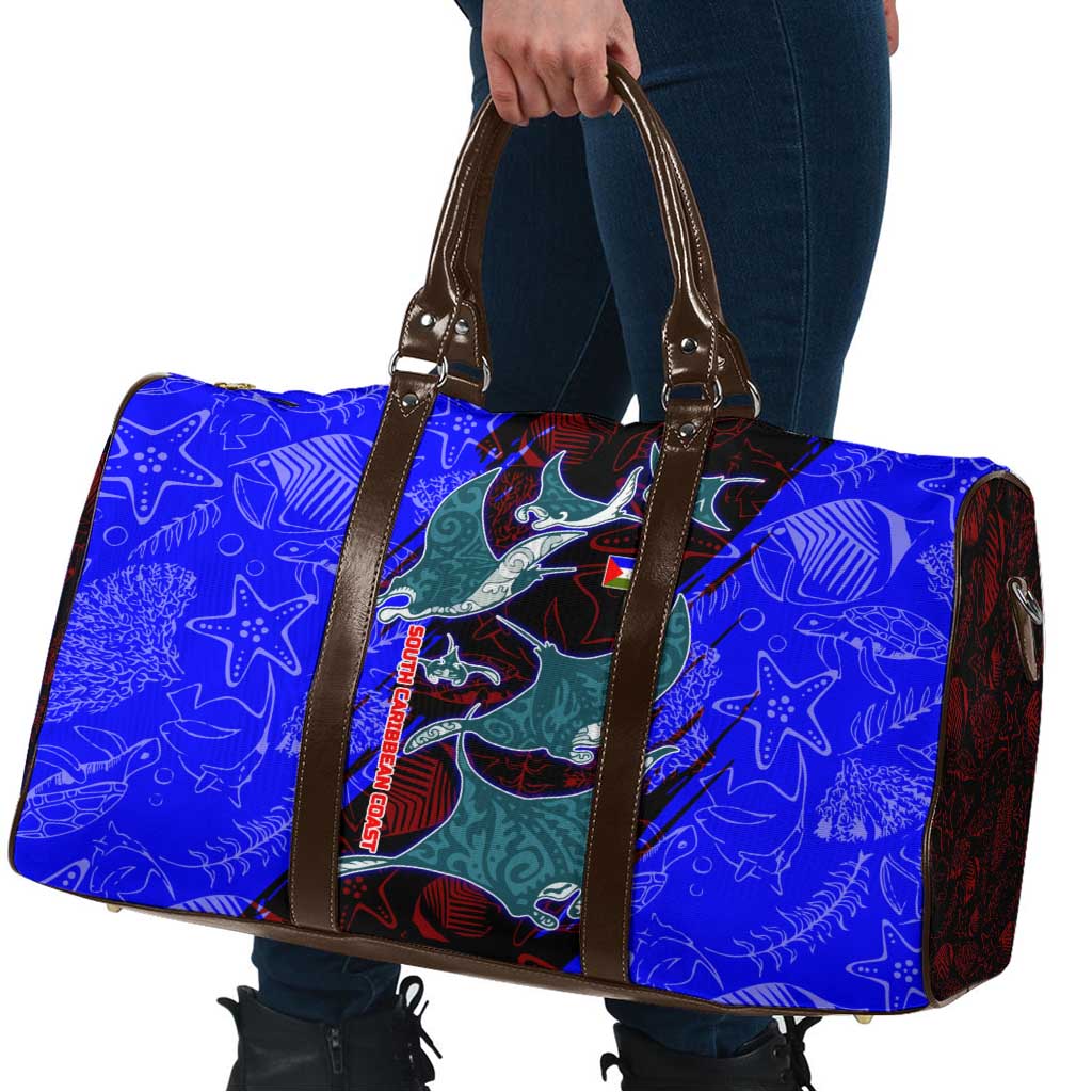 South Caribbean Coast Nicaragua Travel Bag with Manta Ray Coral Reef and Dive into the Spirit Design - Wonder Print Shop