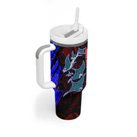 South Caribbean Coast Nicaragua Tumbler With Handle with Manta Ray Coral Reef and Dive into the Spirit Design - Wonder Print Shop