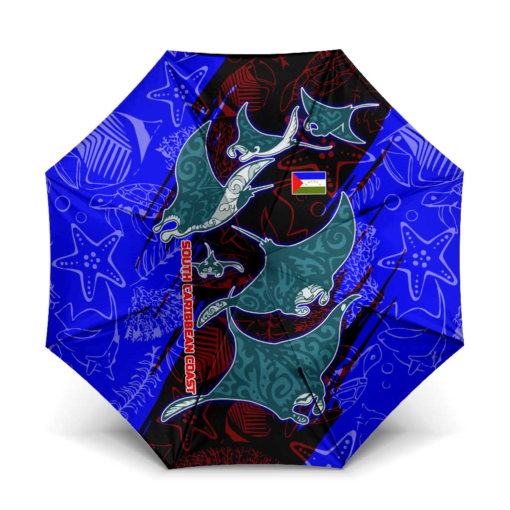 South Caribbean Coast Nicaragua Umbrella with Manta Ray Coral Reef and Dive into the Spirit Design - Wonder Print Shop