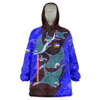 South Caribbean Coast Nicaragua Wearable Blanket Hoodie with Manta Ray Coral Reef and Dive into the Spirit Design - Wonder Print Shop