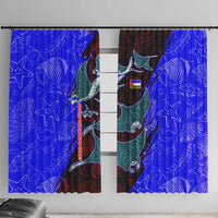 South Caribbean Coast Nicaragua Window Curtain with Manta Ray Coral Reef and Dive into the Spirit Design - Wonder Print Shop